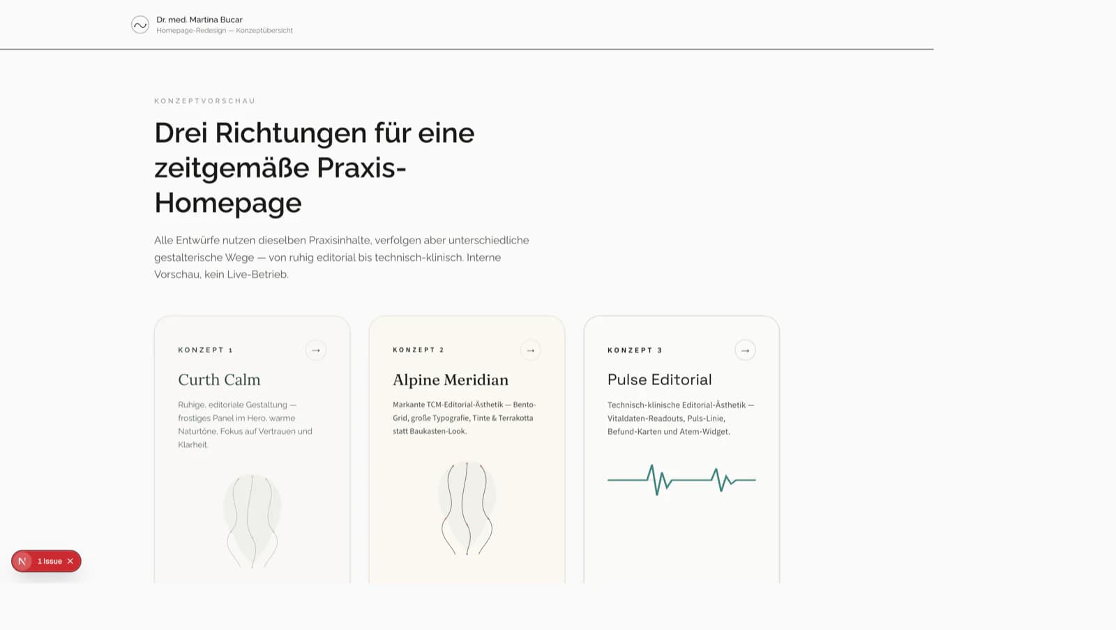 Projektansicht für Arztpraxis Dr. Bucar