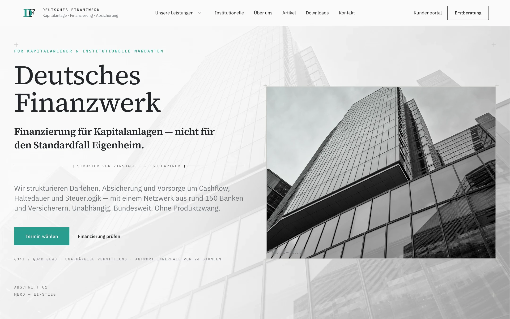 Deutsches Finanzwerk – individuell gestalteter Webauftritt.